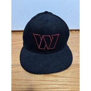 NFL Washington Commanders New Era Fitted Cap Corduroy Hat 7 3/8 Popcord Black